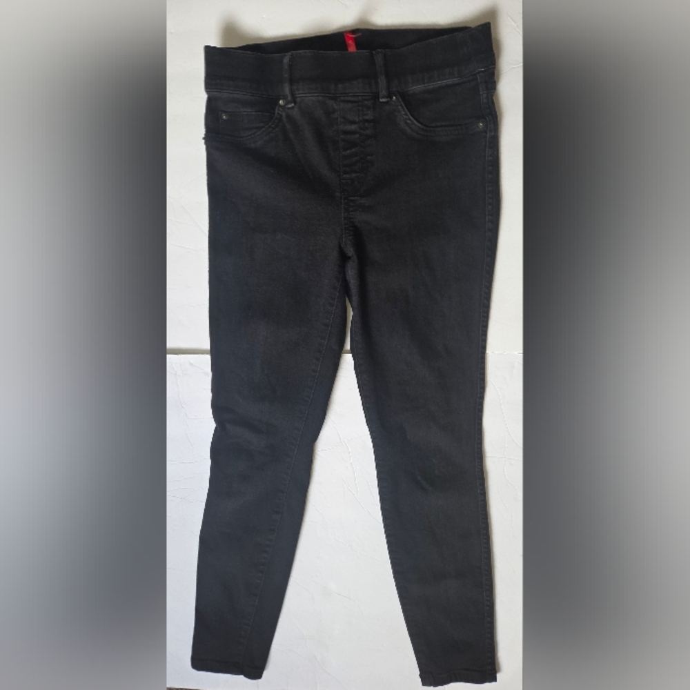Spanx Womens Petite Jeggings Size Small Black Stretch Pull On